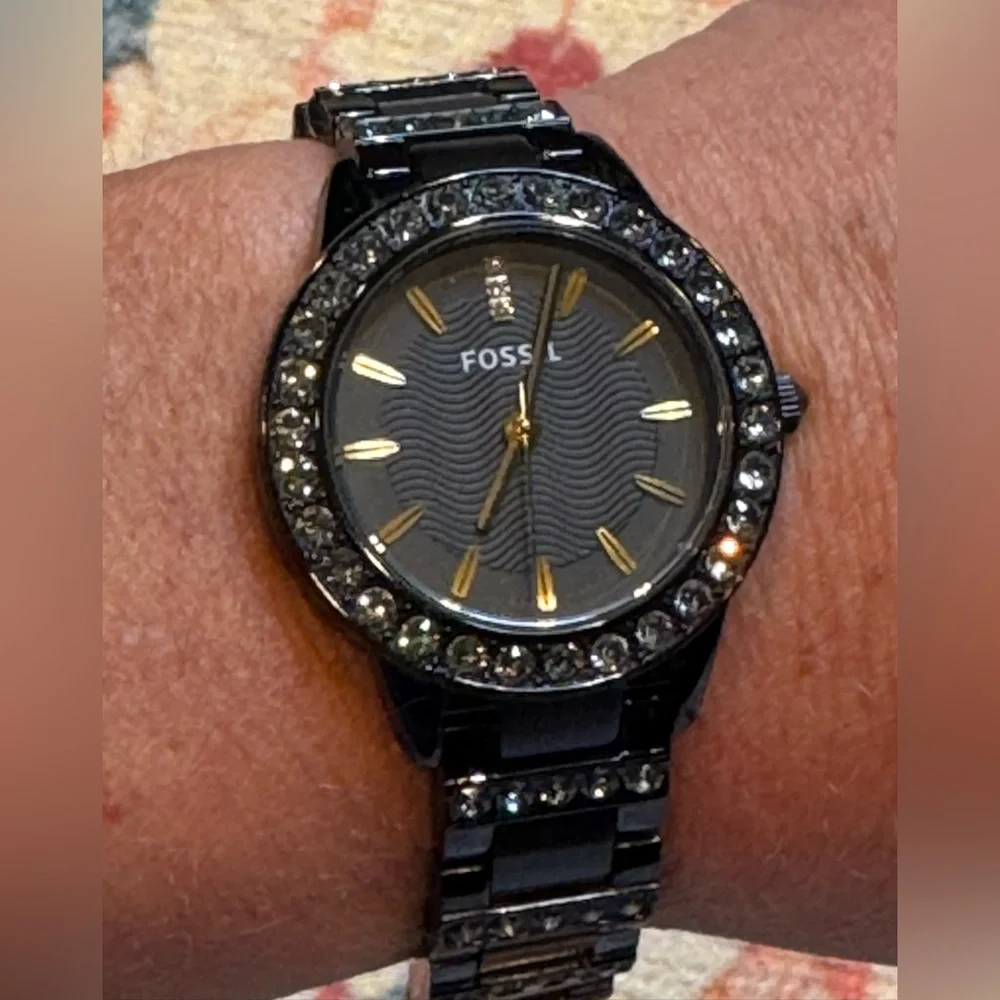FOSSIL Women’s ES3649 Jesse Crystal Accented Black Stainless Steel Watch - Picture 8 of 9